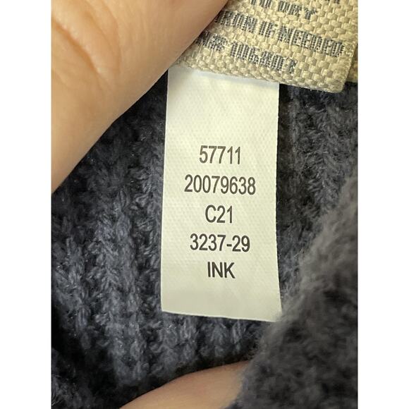 Duluth Trading Sweater Mens XL Ink Blue Shawl Collar Button Knit Elbow Patch - Picture 9 of 10